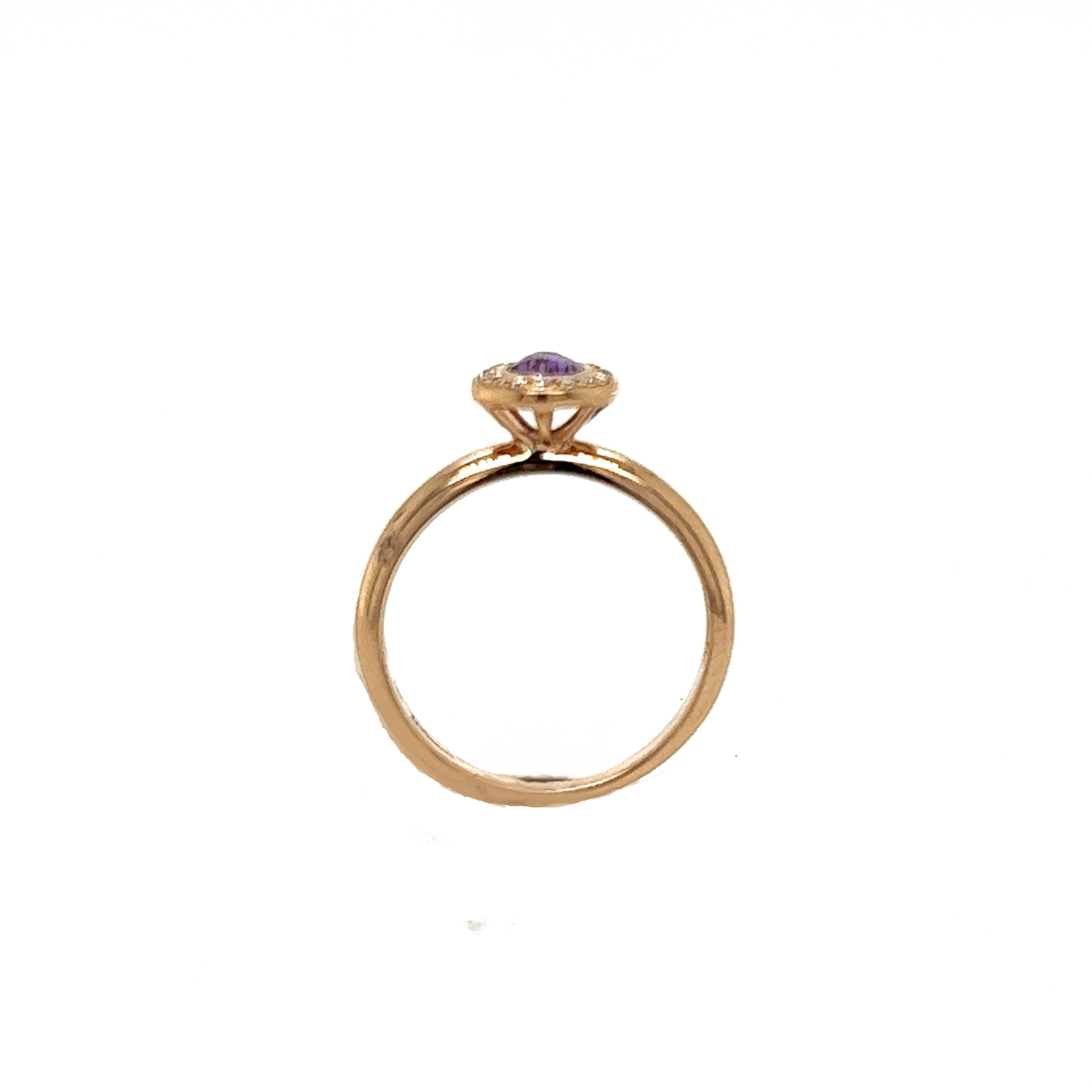 14KT Rose Gold Amethyst Diamond Ring