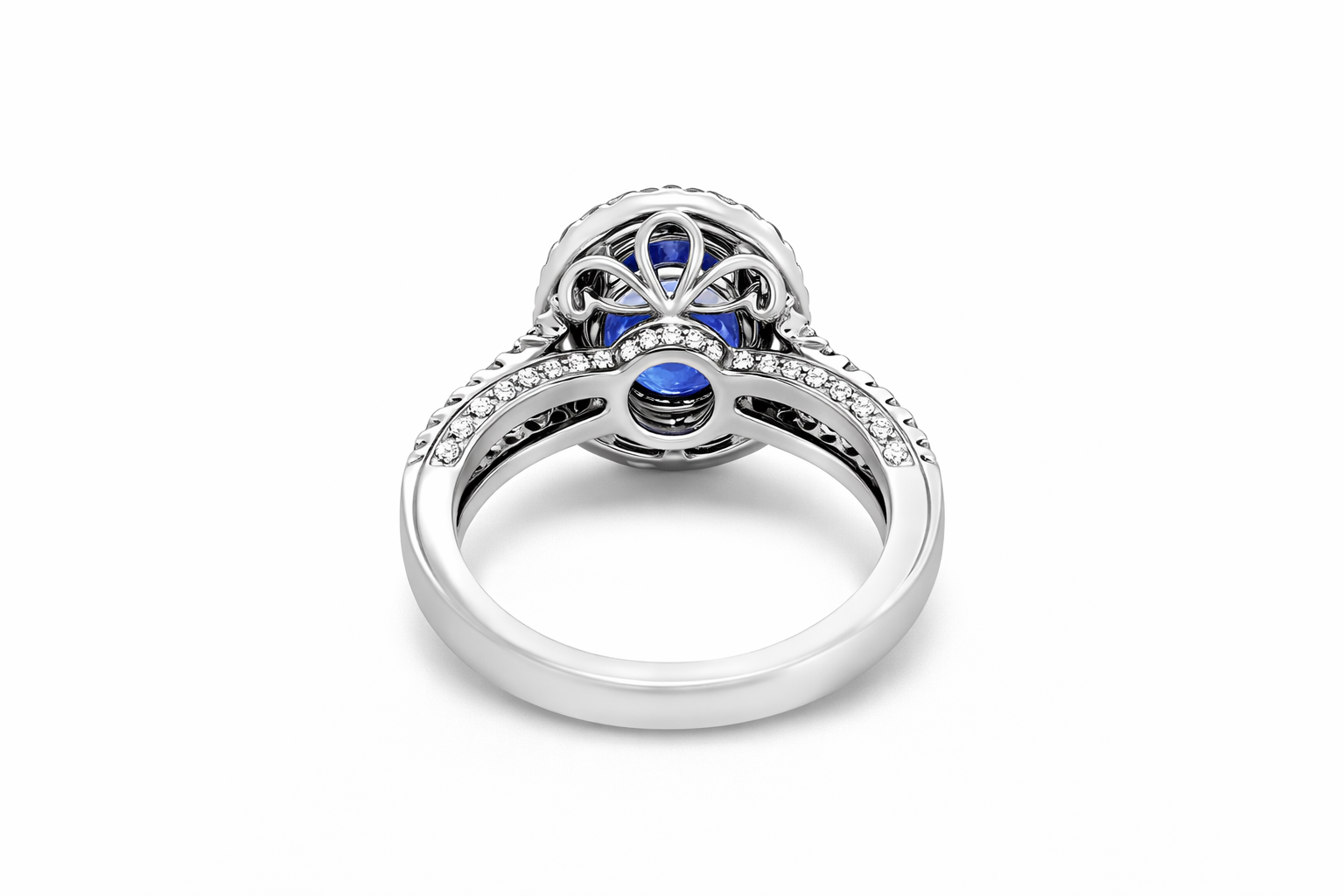 Diamond Tanzanite Ring in 18KT White Gold