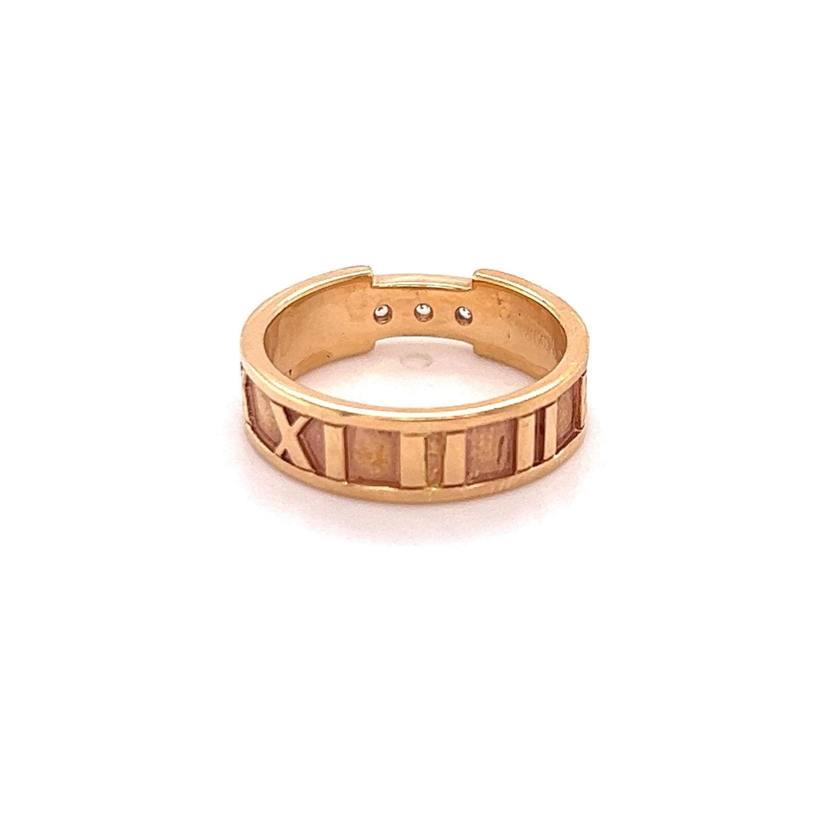 Tiffany & Co. Atlas Roman Numeral Diamond 18KT Rose Gold Ring