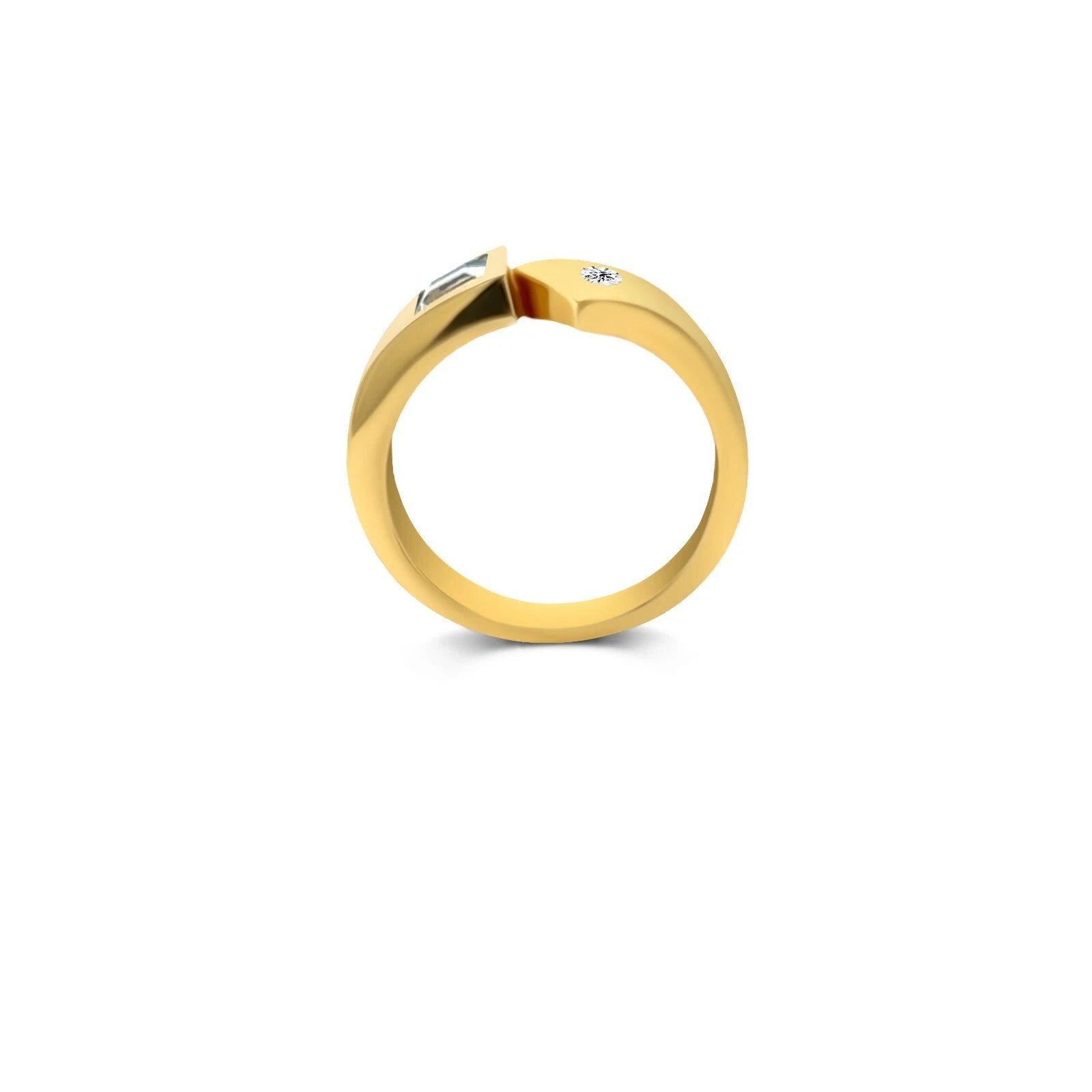 Lady's 18KT Yellow Gold Aquamarine and Diamond Ring