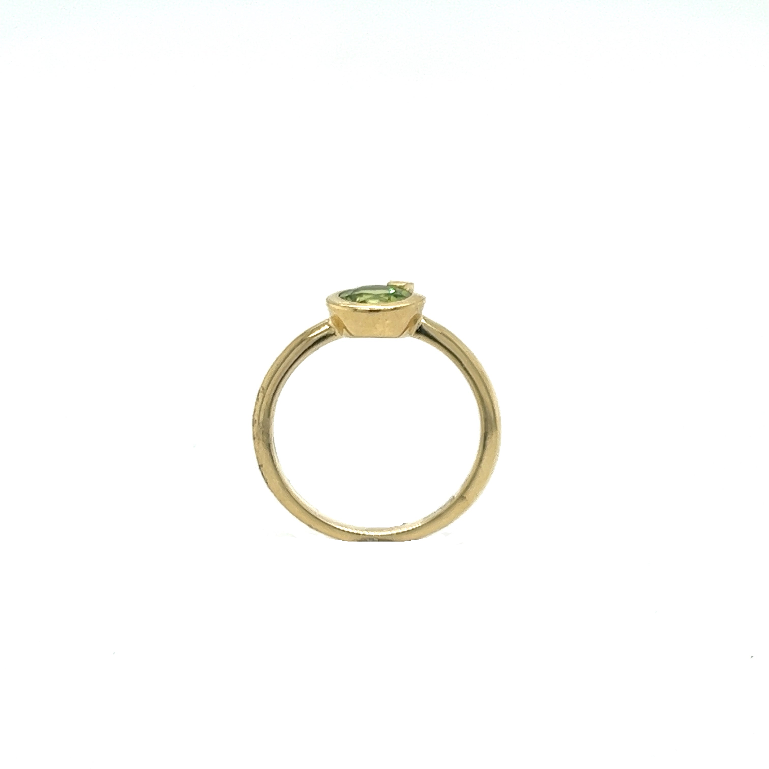 14KT Yellow Gold Diamond and Peridot Ring