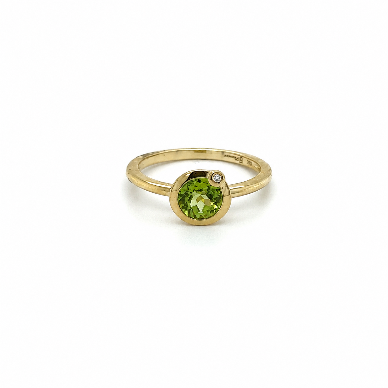 14KT Yellow Gold Diamond and Peridot Ring