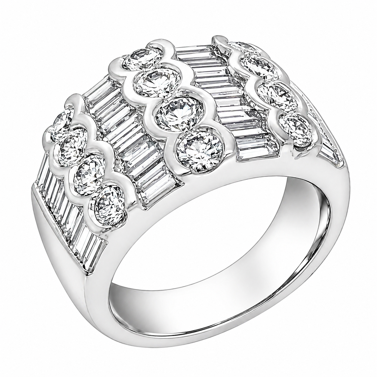 Platinum and Diamond Cocktail Ring