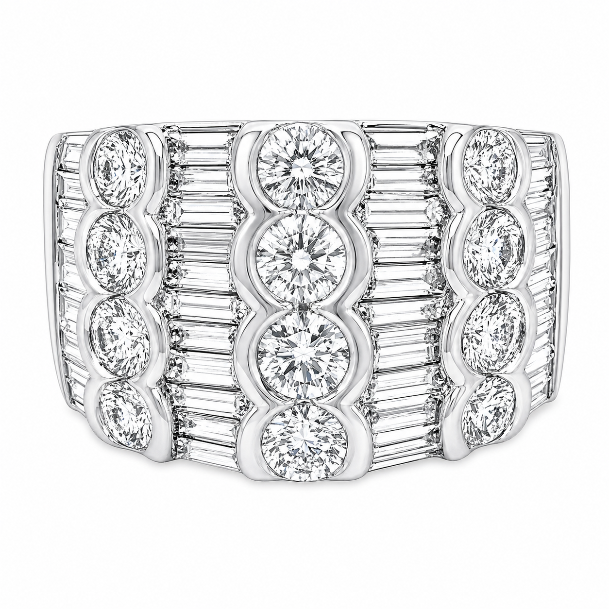 Platinum and Diamond Cocktail Ring