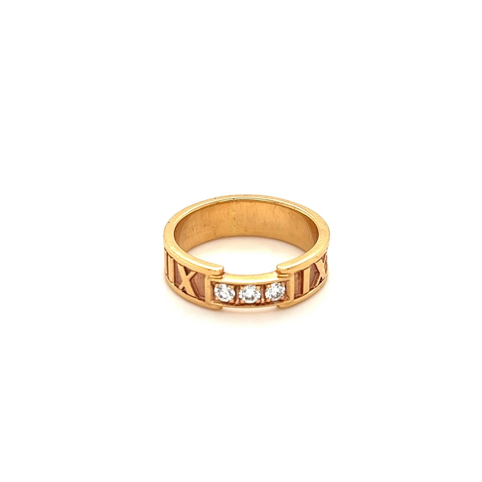 Tiffany & Co. Atlas Roman Numeral Diamond 18KT Rose Gold Ring