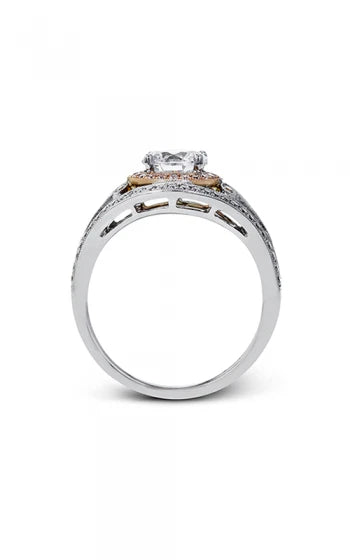 Simon G. Diamond Engagement Ring 18KT Two Tone Gold TR628